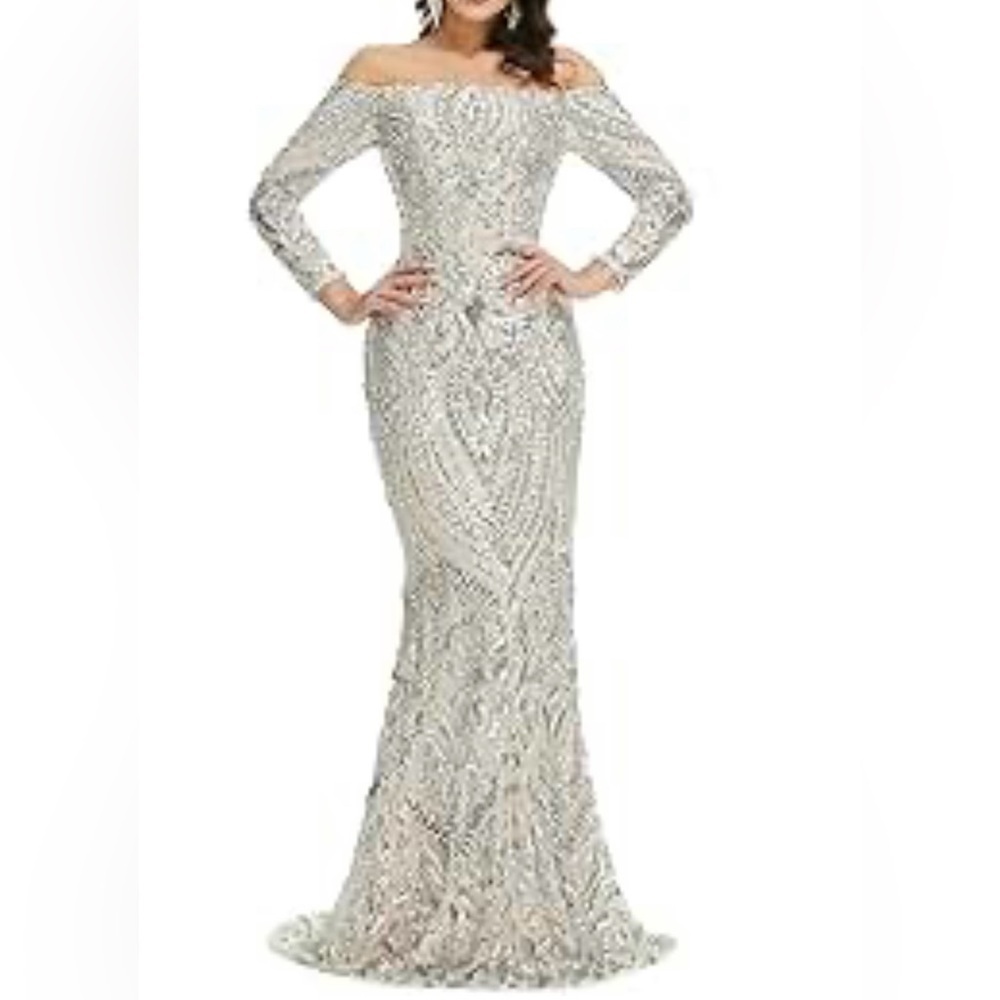 Fashion Nova Pale Pink & Rose Gold Sequins Formal Dress Size S - Picture 12 of 12
